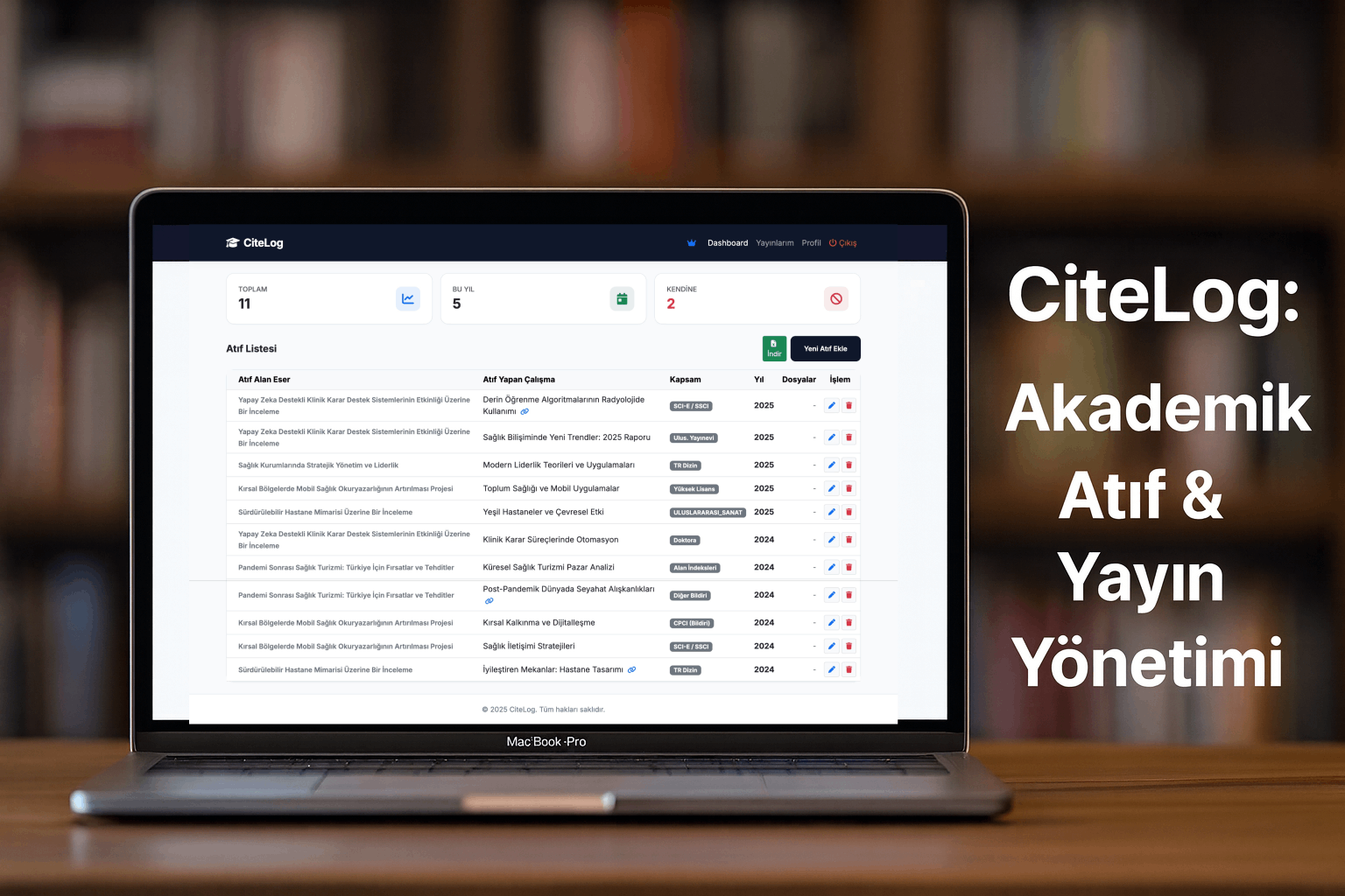 CiteLog: Yayın ve Atıf Arşivi
